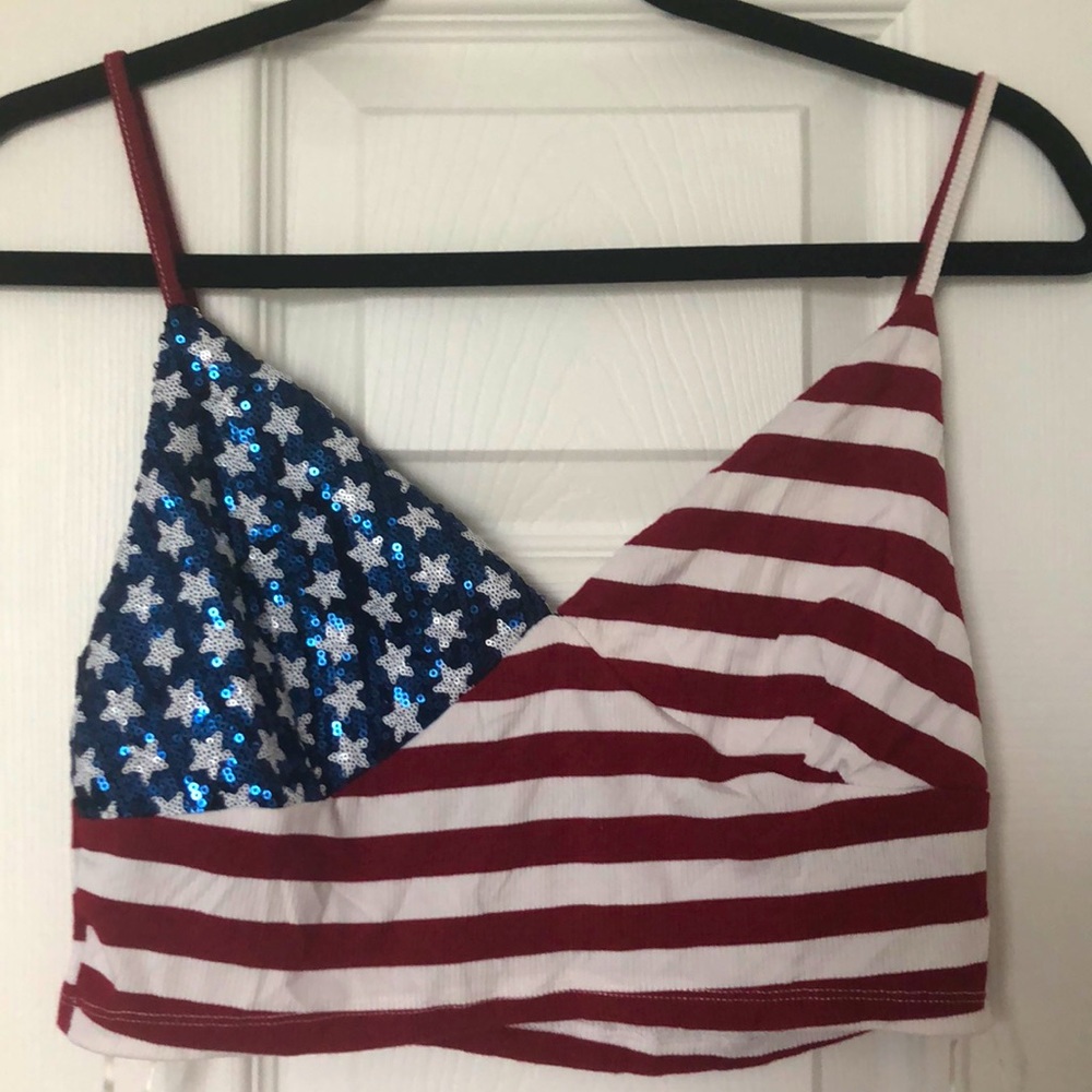 Sequin USA Crop Top